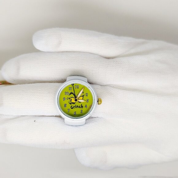 Rare Vintage Grinch (3 glow hands) ring watch white tone by migi (Unsigned) work - Picture 4 of 5